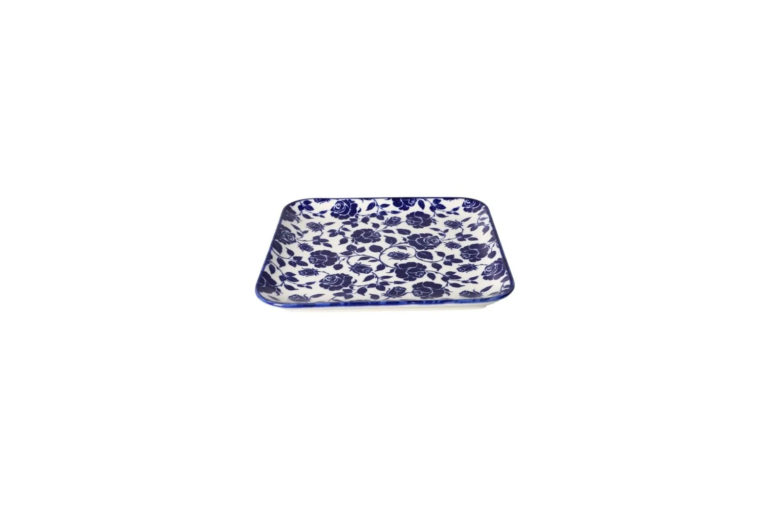 Porcelain Blue Floral Square Side Plate