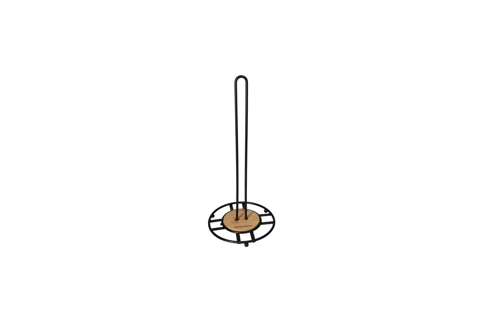 Metal Paper Towel Holder with Bamboo Base