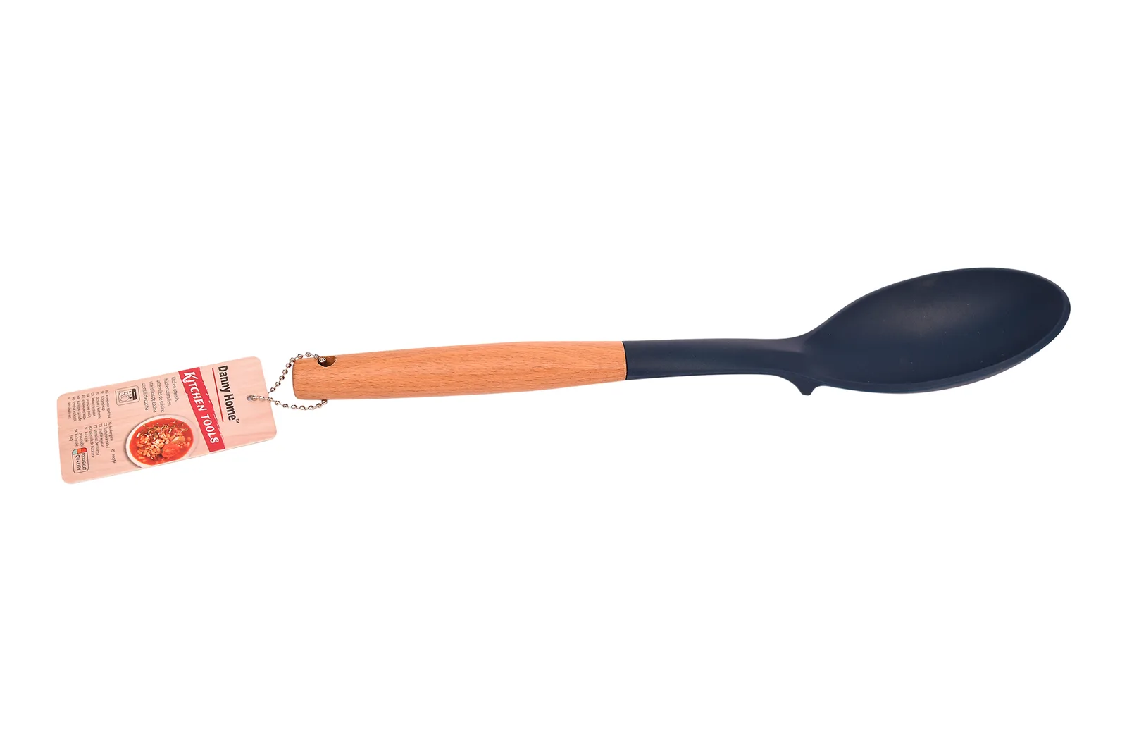 Silicone Cooking Spoon with Wooden Handle 33.5 cm – Beige