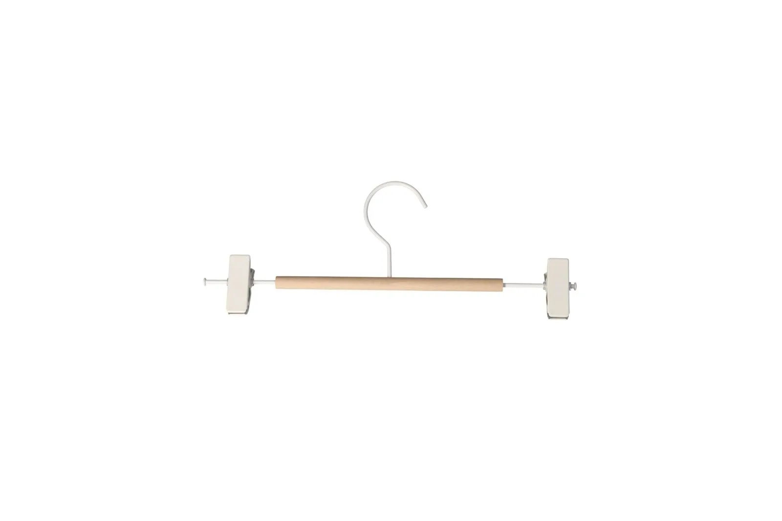 Iron and Wood Trouser Hangers White 5 Pcs