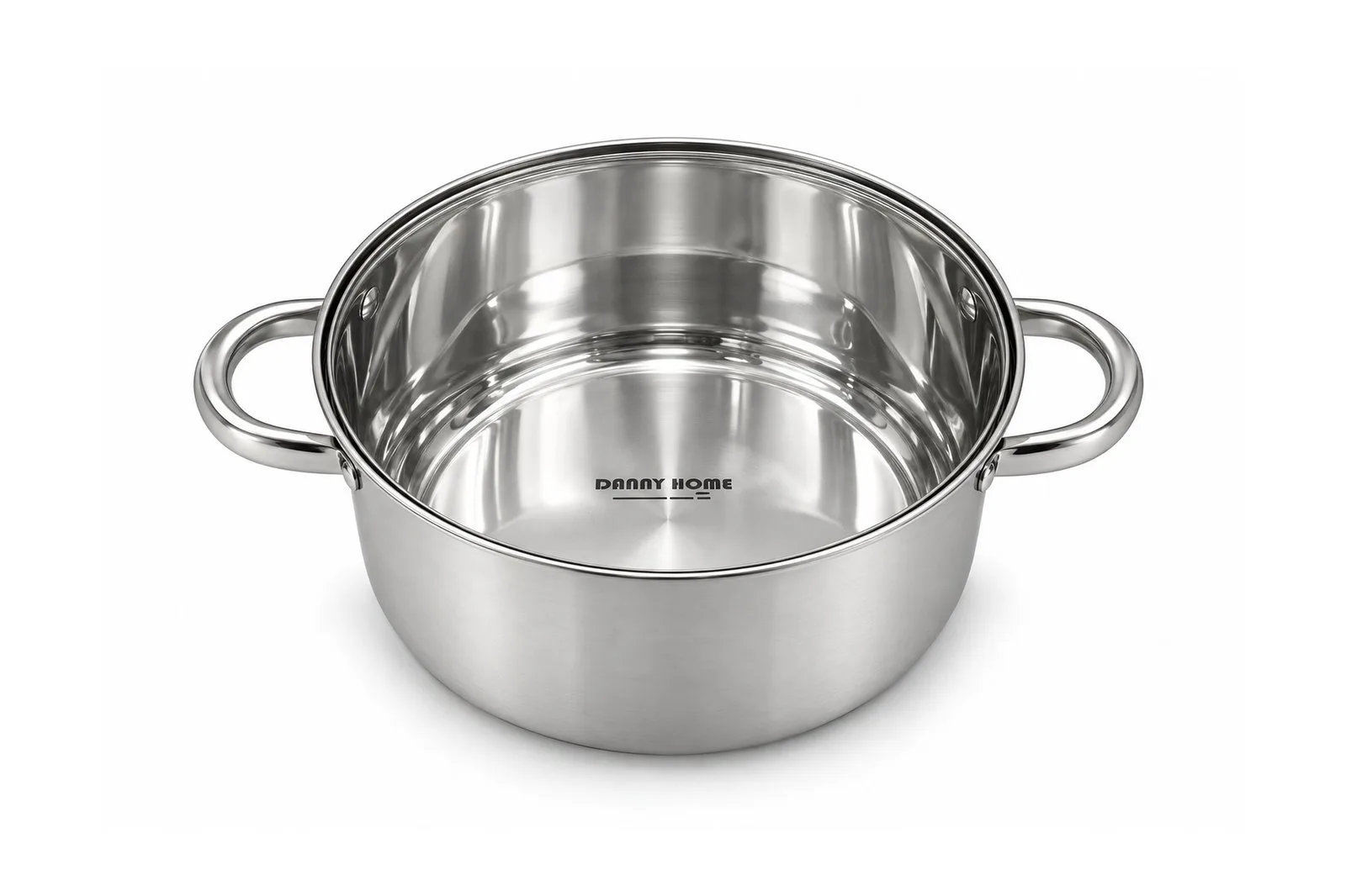 Stainless Steel Classic Casserole with Glass Lid 24 cm – 6.1 L