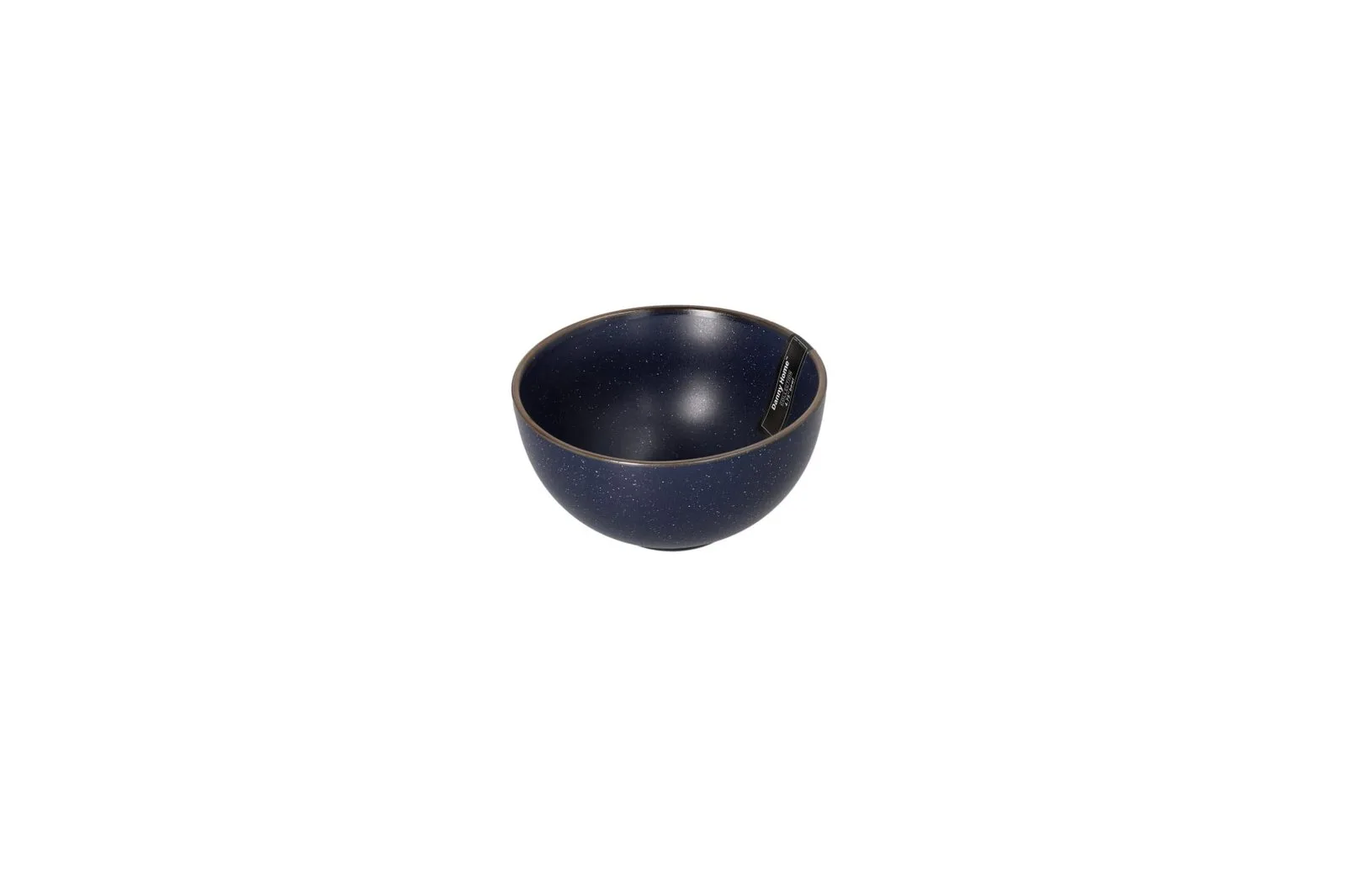 Porcelain Speckled Navy Dessert Bowl with Bronze Rim