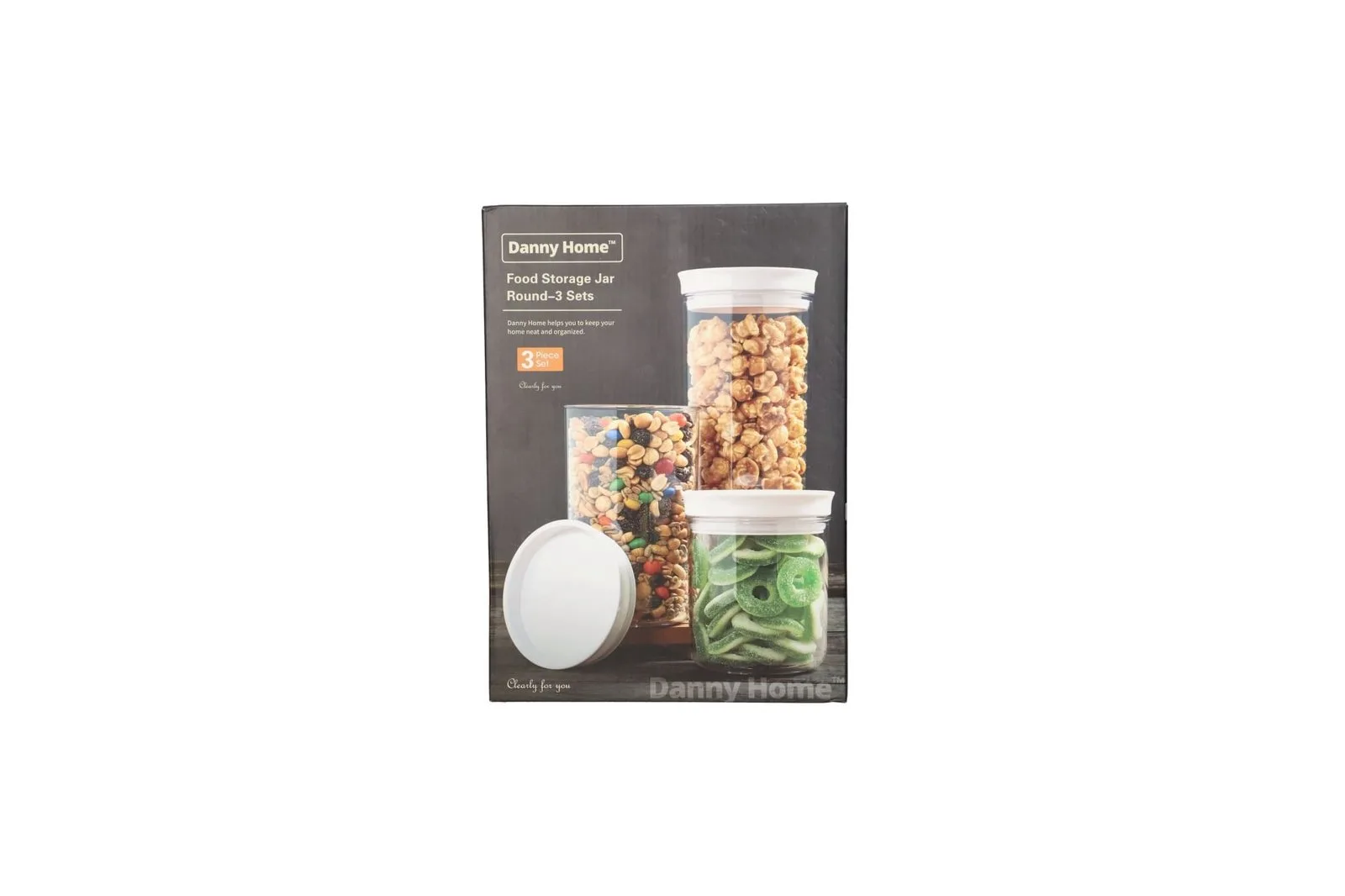 Round Sealed Food Storage Jars Set 3 Pcs