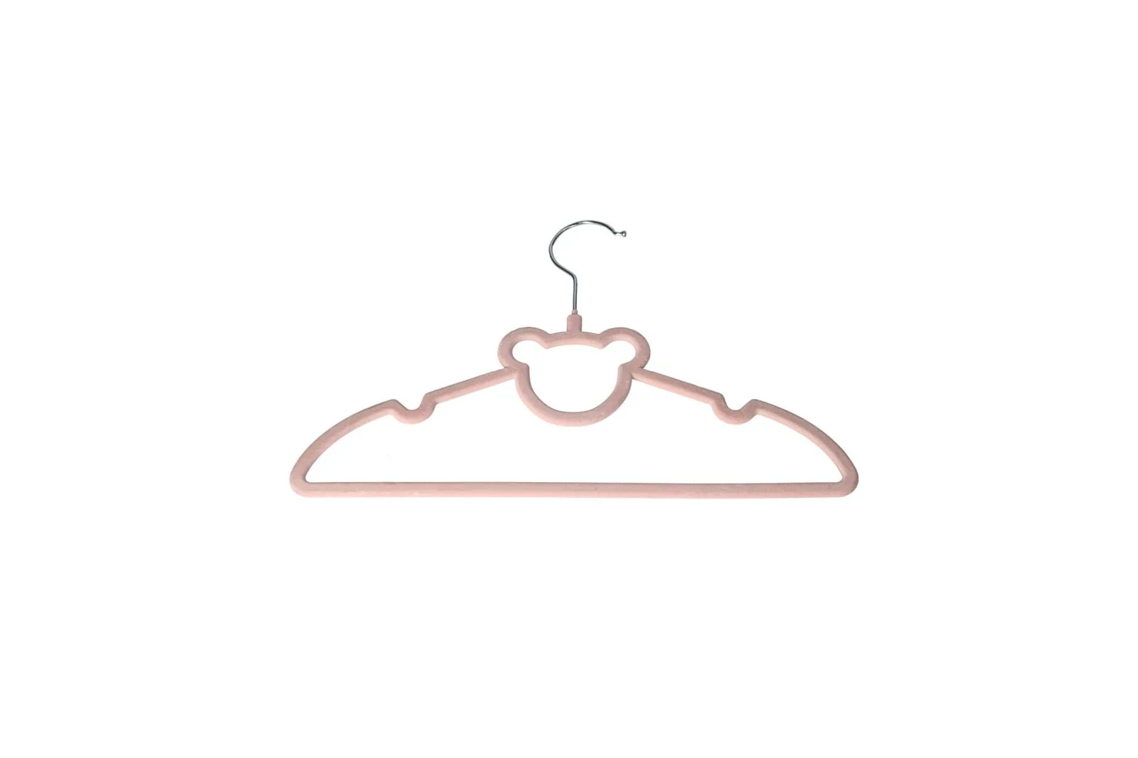 Kids Velvet Clothes Hangers Teddy Bear Pink 10 Pcs