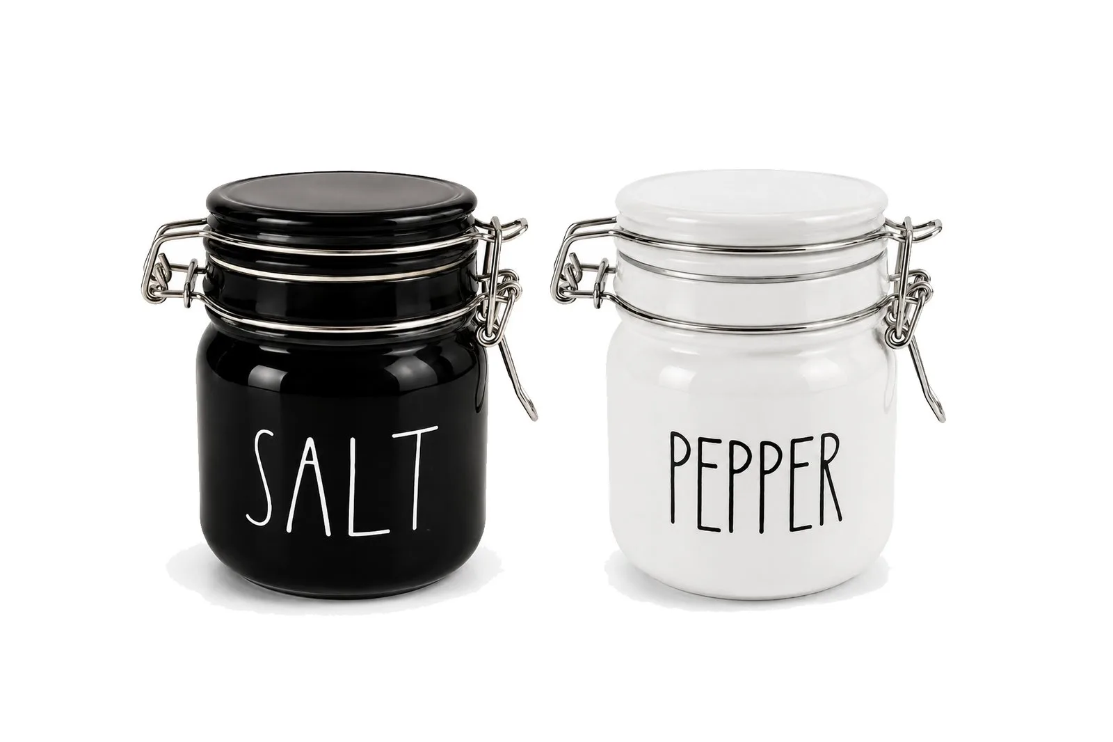 Glass Salt & Pepper Clip-Top Jar Set 190 ml – 2 Pieces