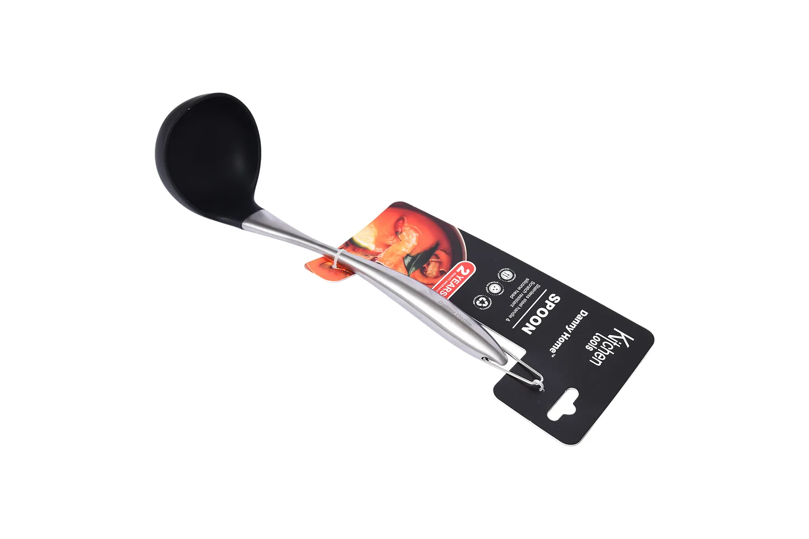 Silicone Soup Ladle with Stainless Steel Handle 28.5 cm – Black