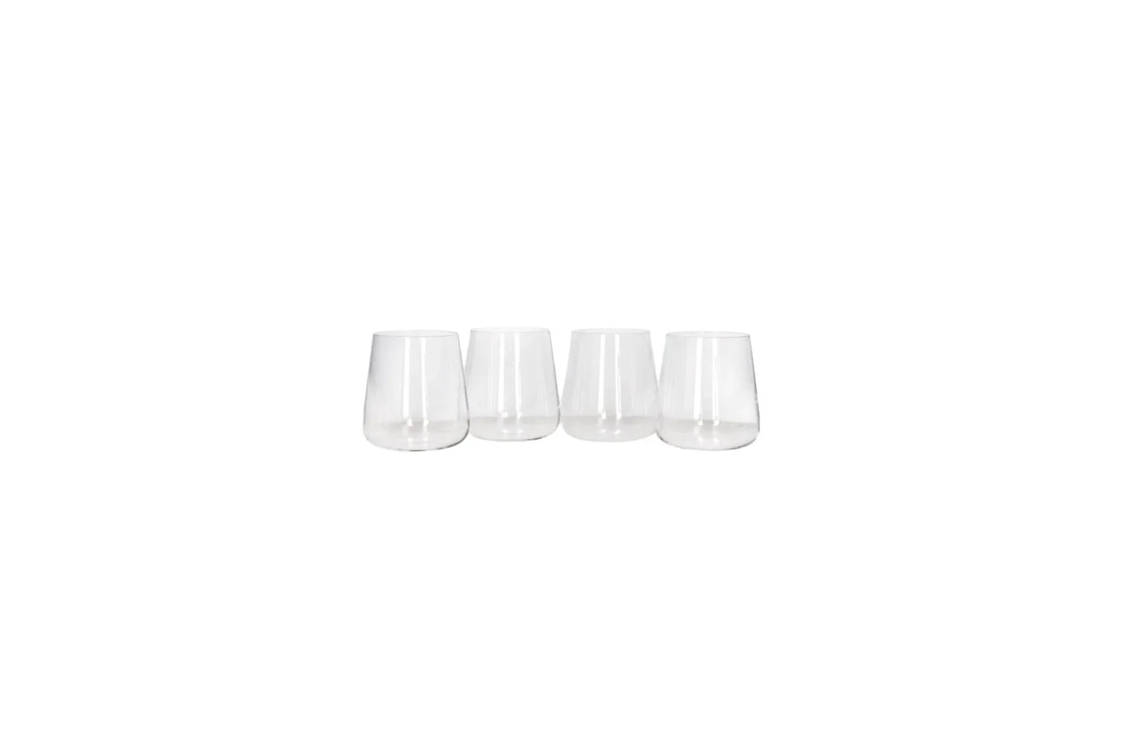 Short Glass Tumblers Set 4 Pcs 430 ml
