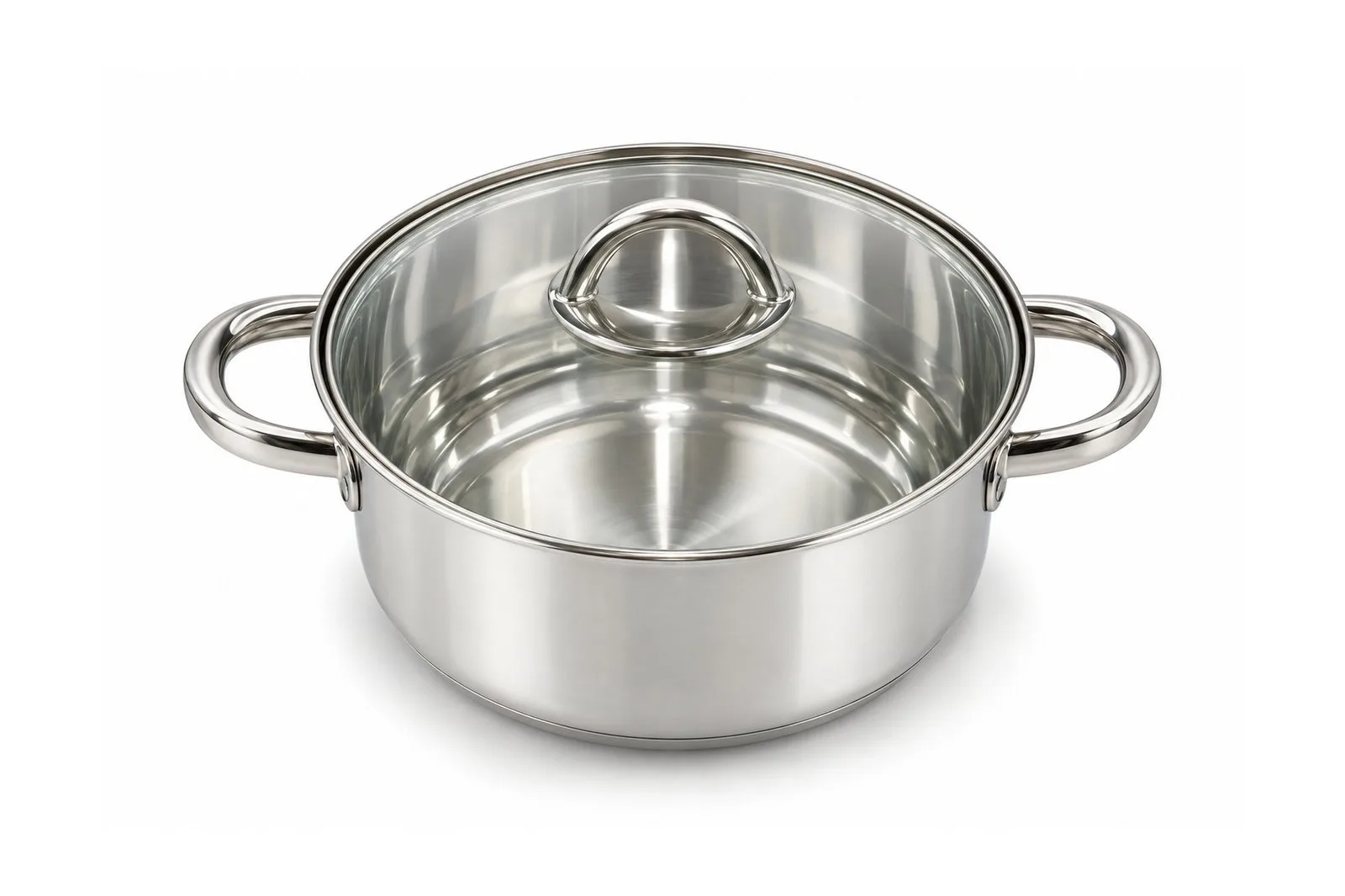 Stainless Steel Premium Polished Casserole with Glass Lid 16 cm – 1.9 L