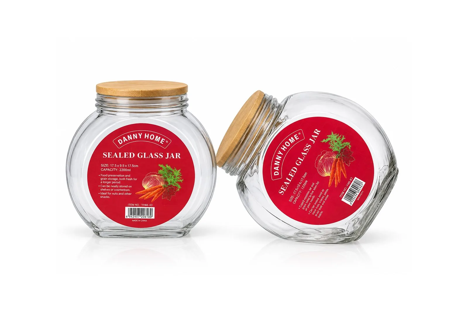 Glass Storage Jar with Bamboo Lid 700 ml
