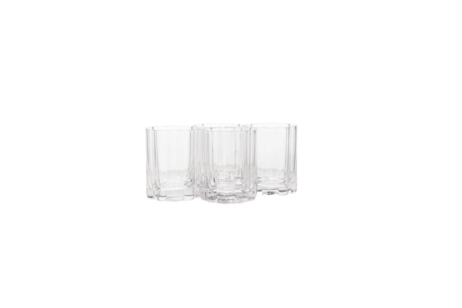 Floral Shaped Glass Tumblers Set 4 Pcs 245 ml