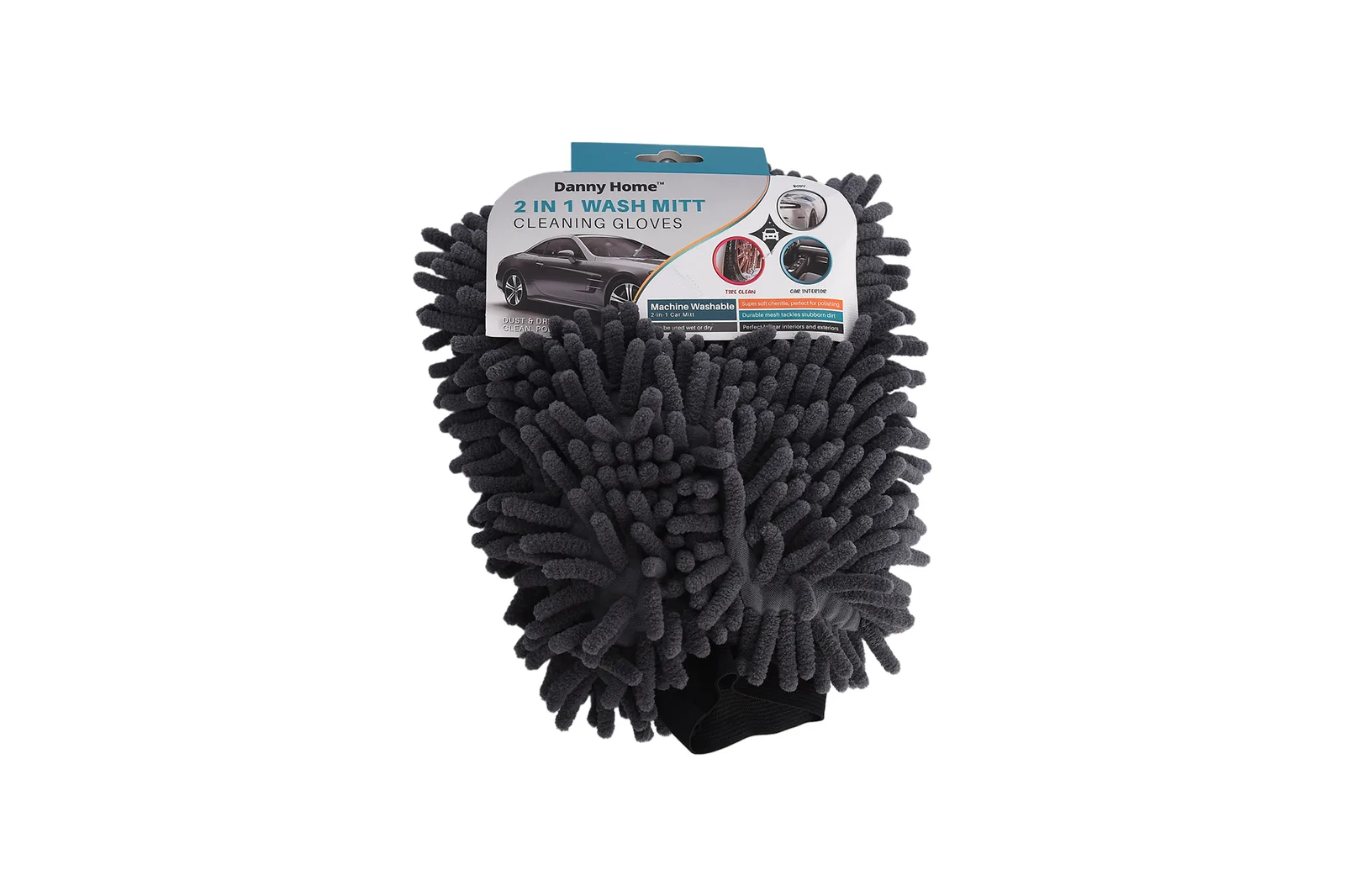 Microfiber Chenille Cleaning Mitt 23 cm – Grey
