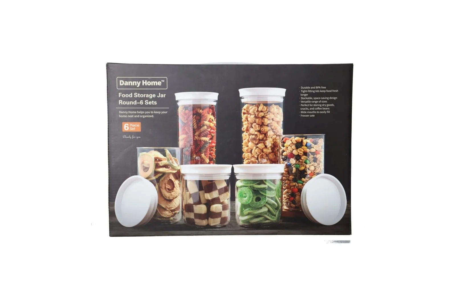 Round Sealed Food Storage Jars Set 6 Pcs