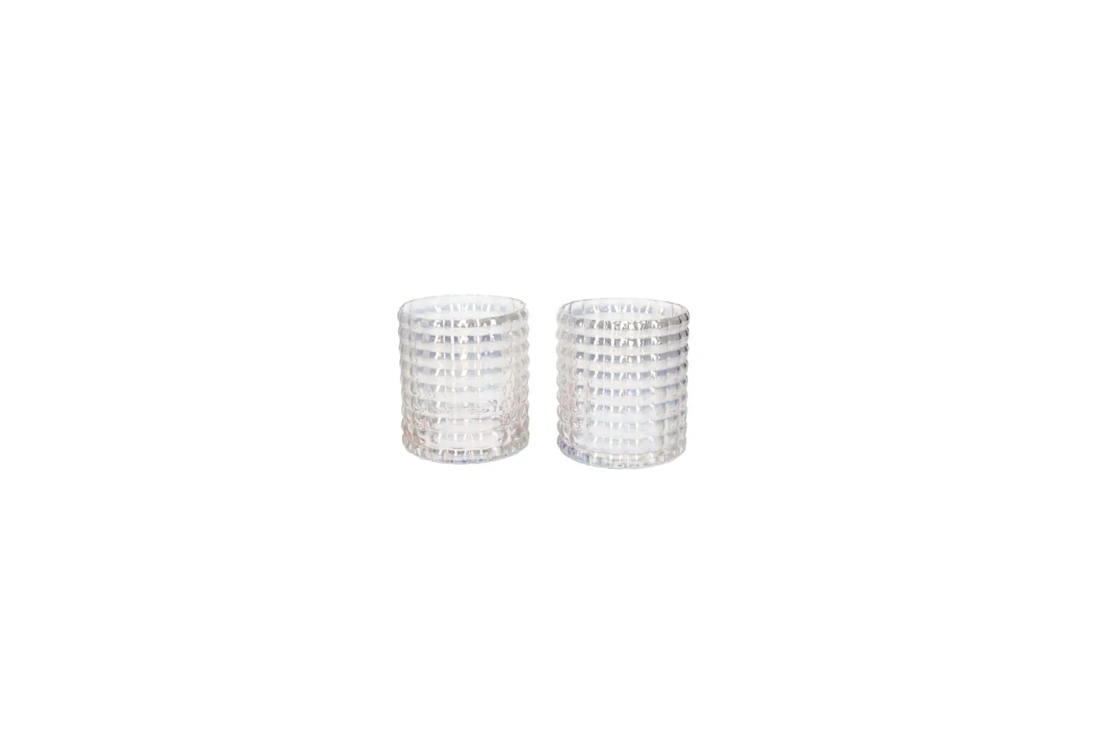 Rainbow Square Design Glass Tumblers Set 2 Pcs