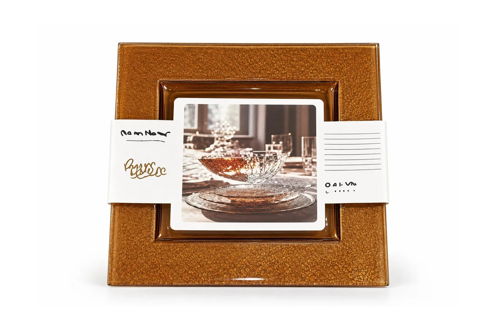 Square Glass Serving Plate 29 cm – Amber