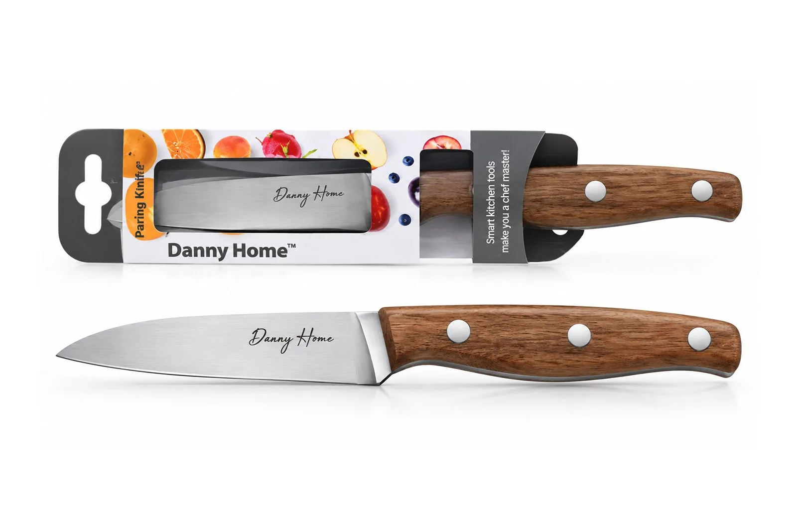 Stainless Steel Paring Knife 4″ with Acacia Wood Handle – 22 cm