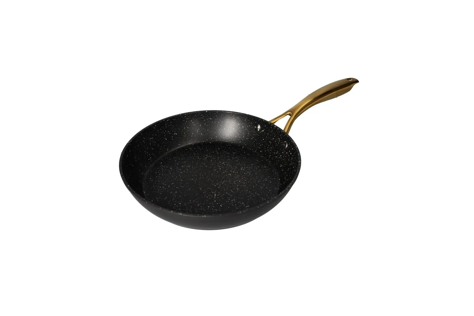 Black Granite Non Stick Fry Pan Gold Handle