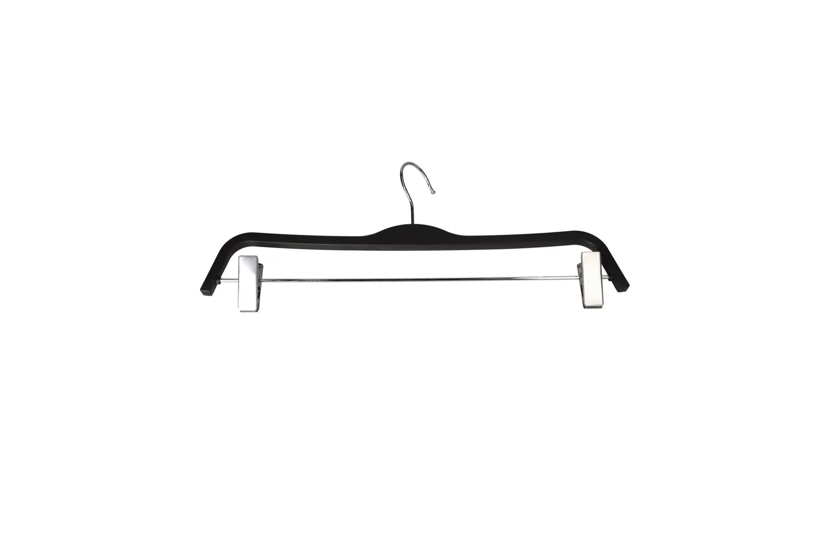 Plastic Clothes Hangers with Clips Black 5 Pcs