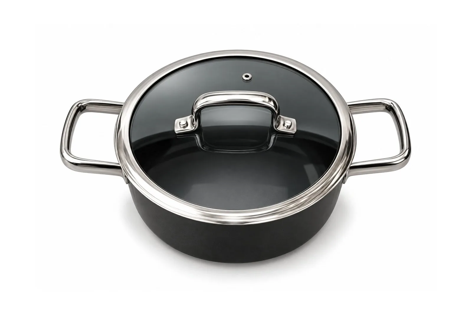 Non-Stick Aluminium Casserole 22 cm – Black