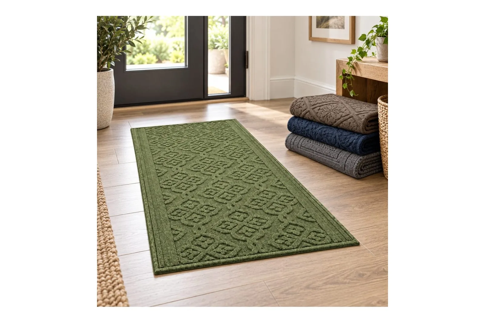 Embossed Textured Runner Rug