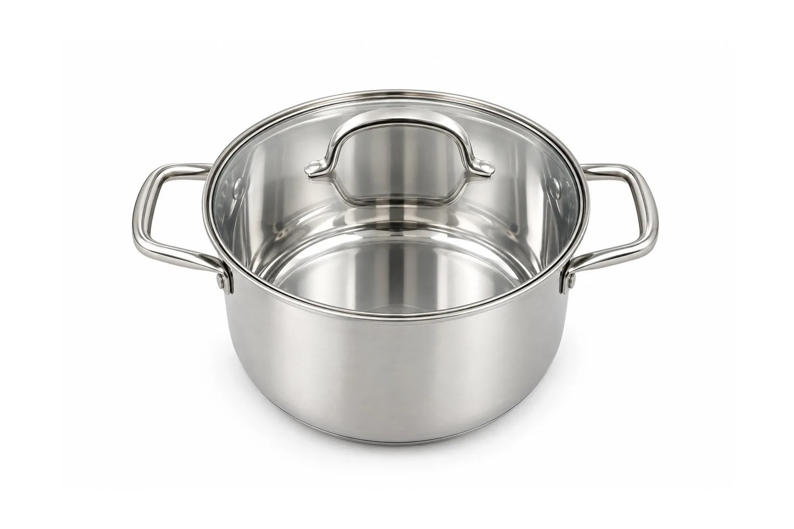 Stainless Steel Straight-Wall Casserole with Glass Lid 24 cm – 5.8 L