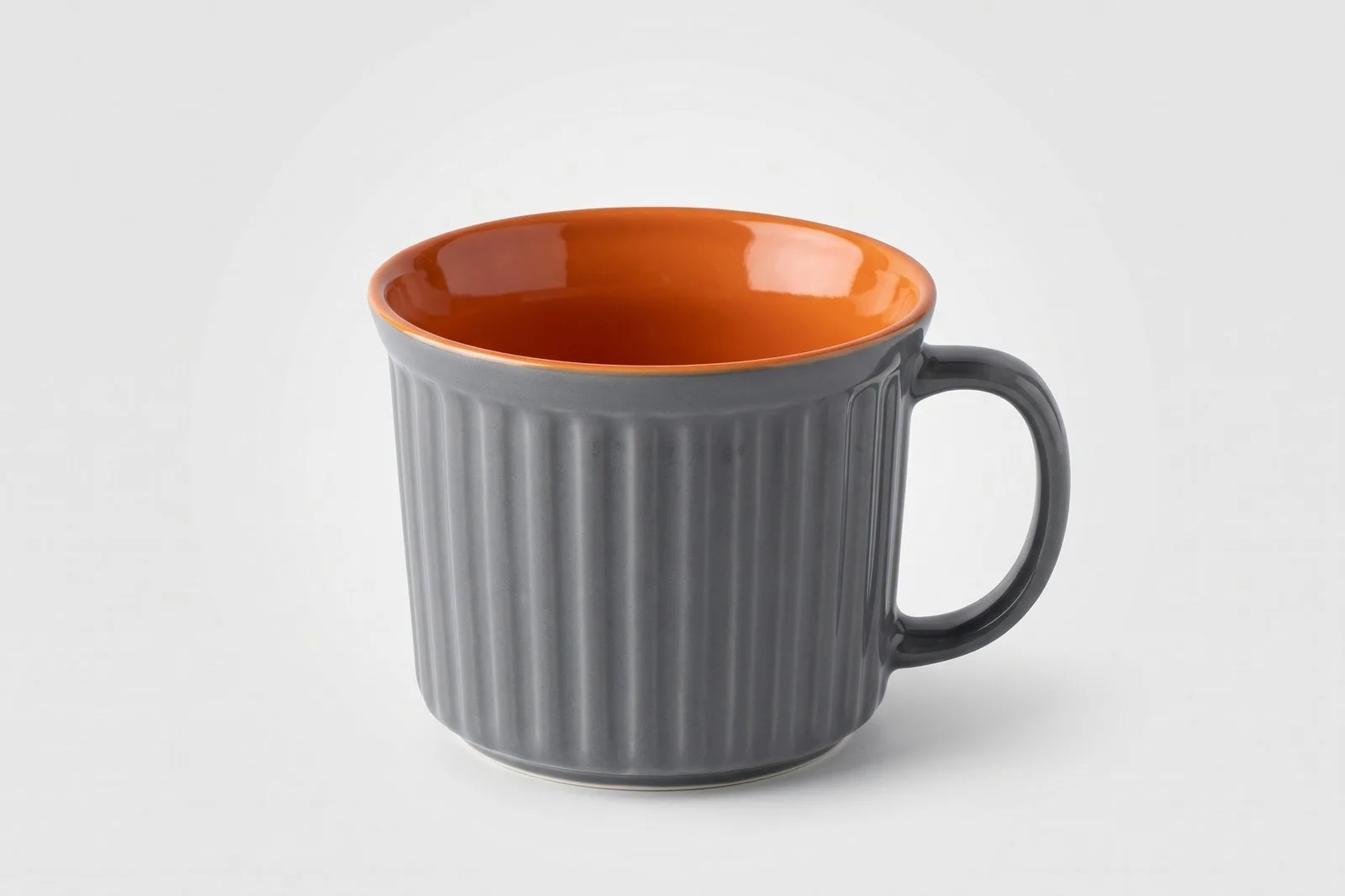 Porcelain Oven Safe Soup Mug with Handle Grey