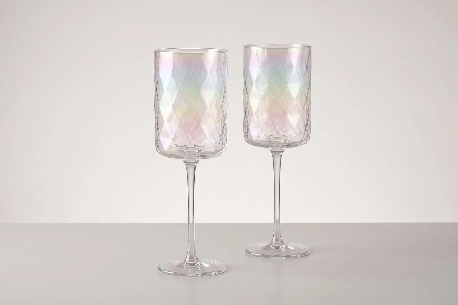 Iridescent Optic Stemmed Glass Set 2 pcs – 23.6 cm