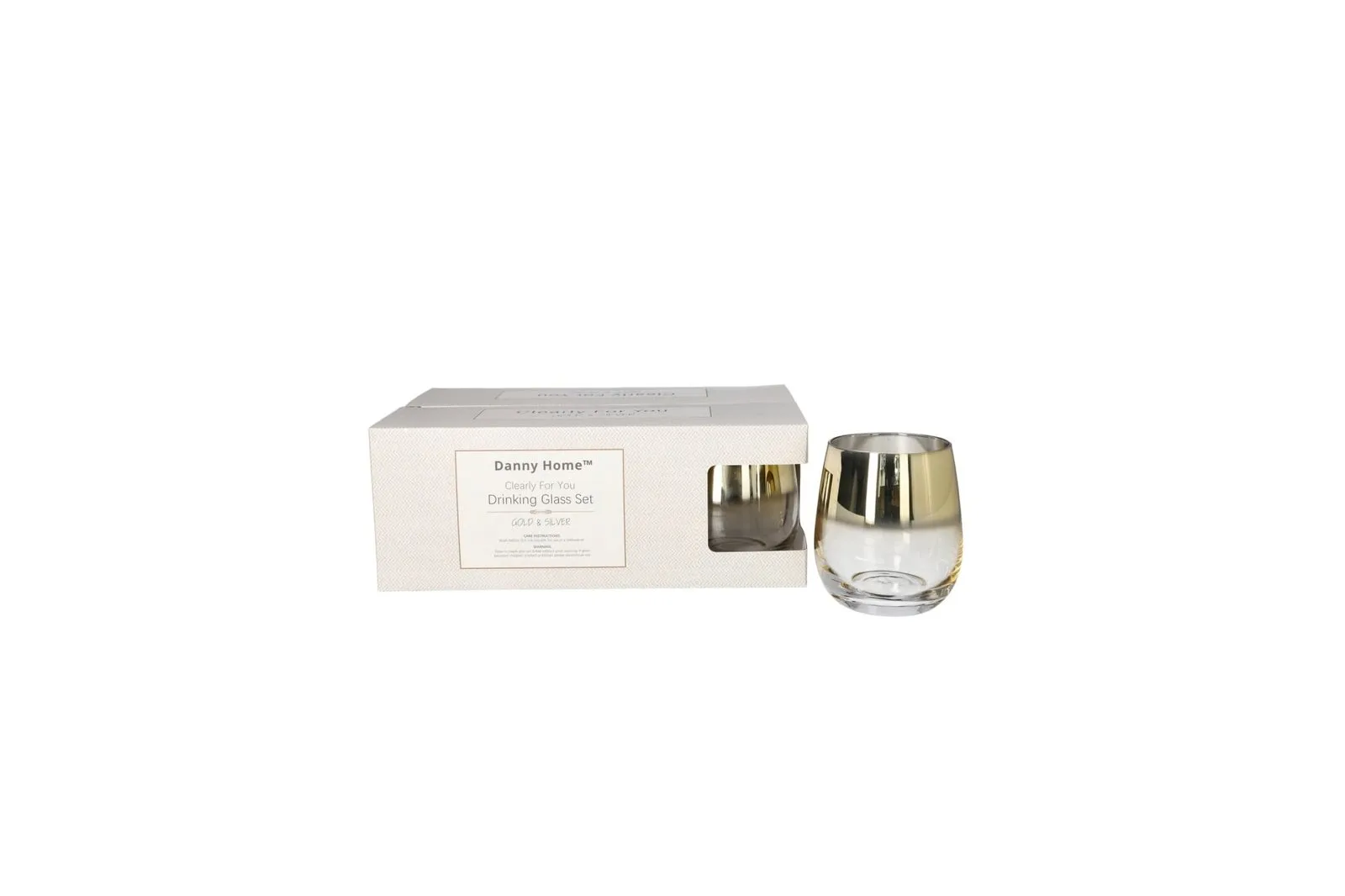 Clear and Gold Crystal Tumblers Set 6 Pcs 345 ml