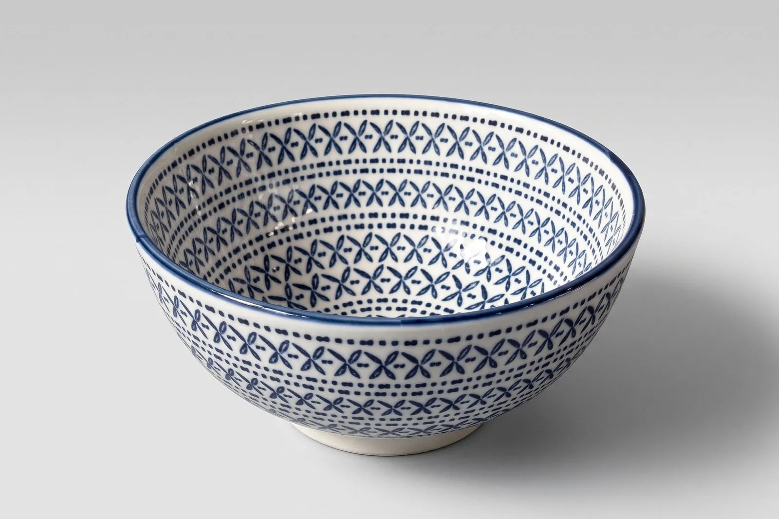 Porcelain Bowl 6″ – 15.5 cm – Blue Geometric