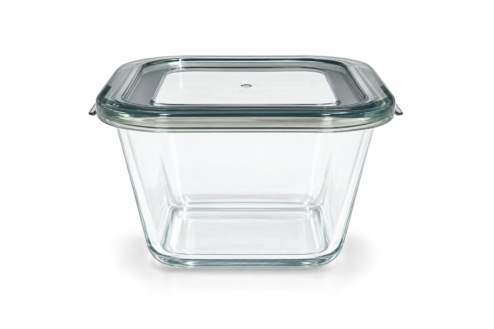 Deep Square Glass Food Container 1950 ml – Grey Lid