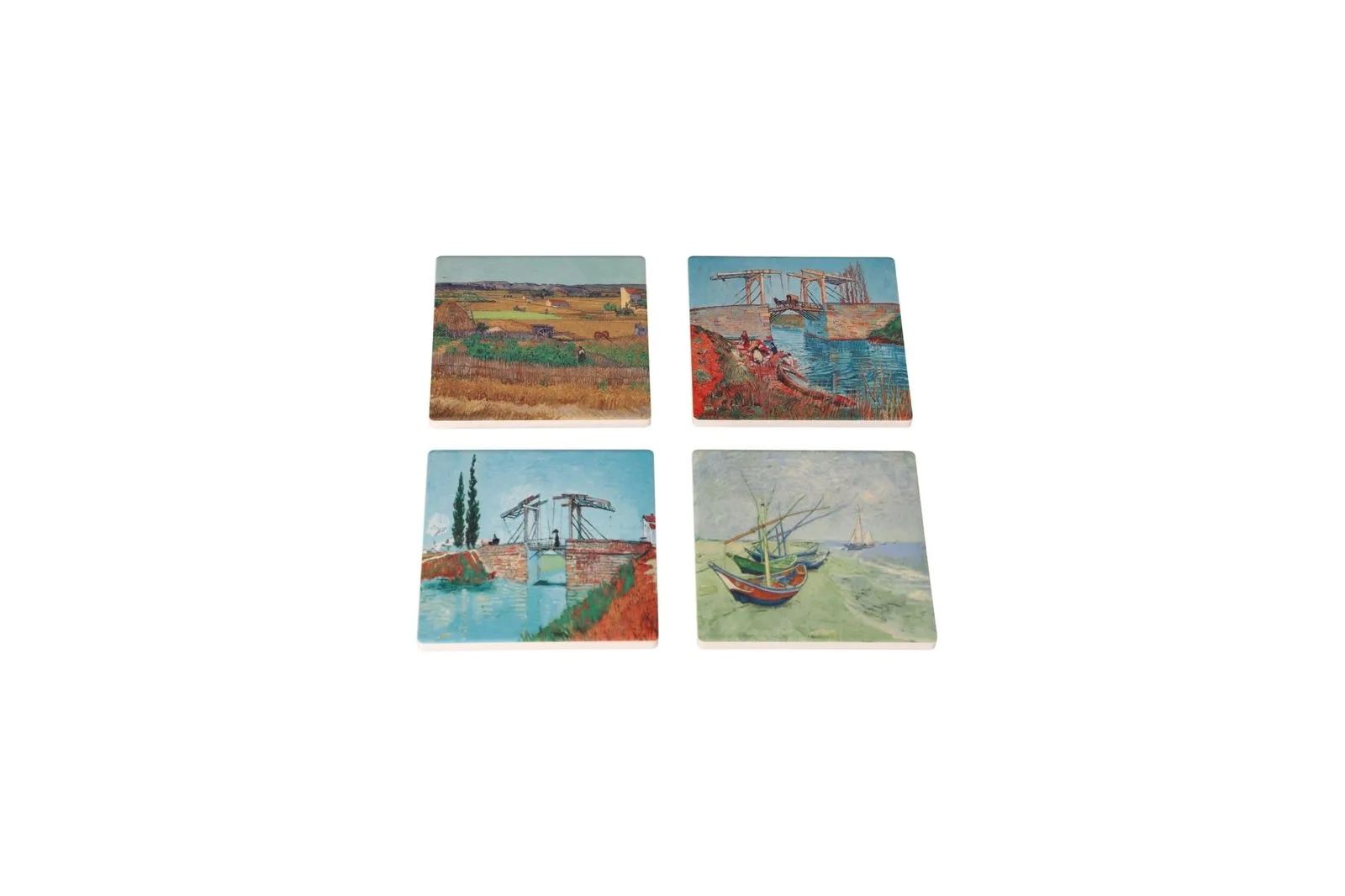 Porcelain Printed Absorbent Coasters Set 4 Pcs