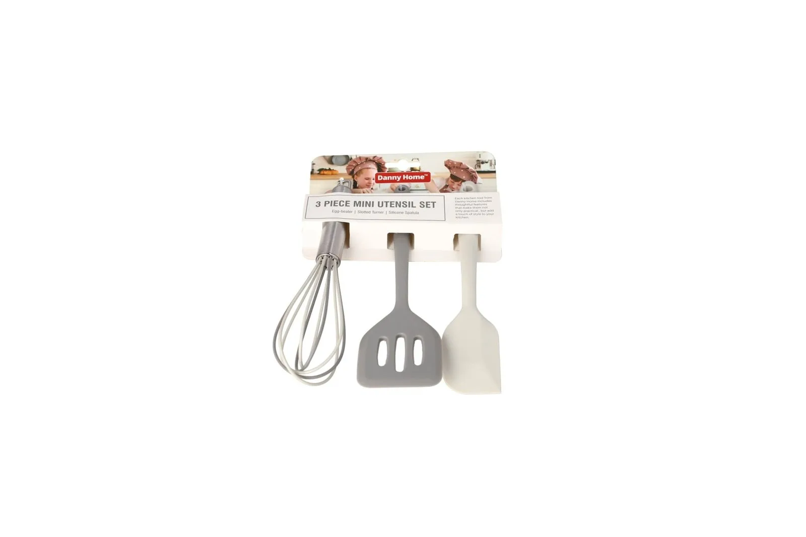 Silicone Mini Utensil Set 3 Pcs Grey