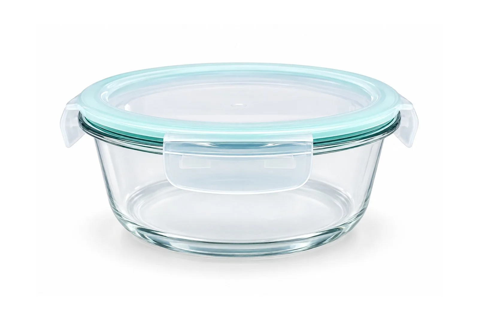 Round Glass Food Container 1300 ml – Mint Locking Lid
