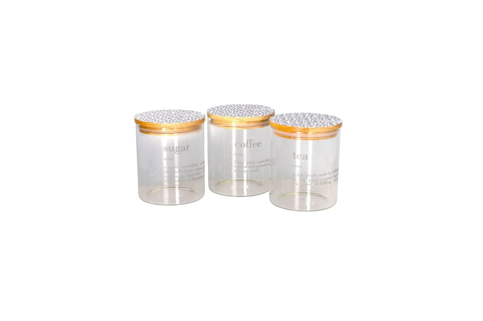 Glass Canister Set with Bamboo Lids 3 Pcs 750 ml
