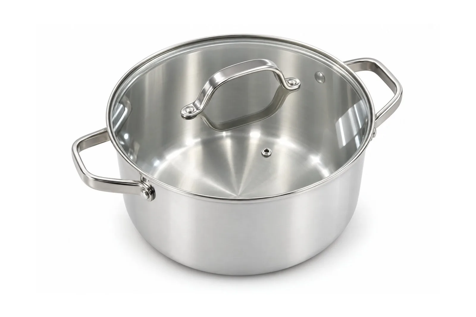 Stainless Steel Casserole with Glass Lid 28 cm