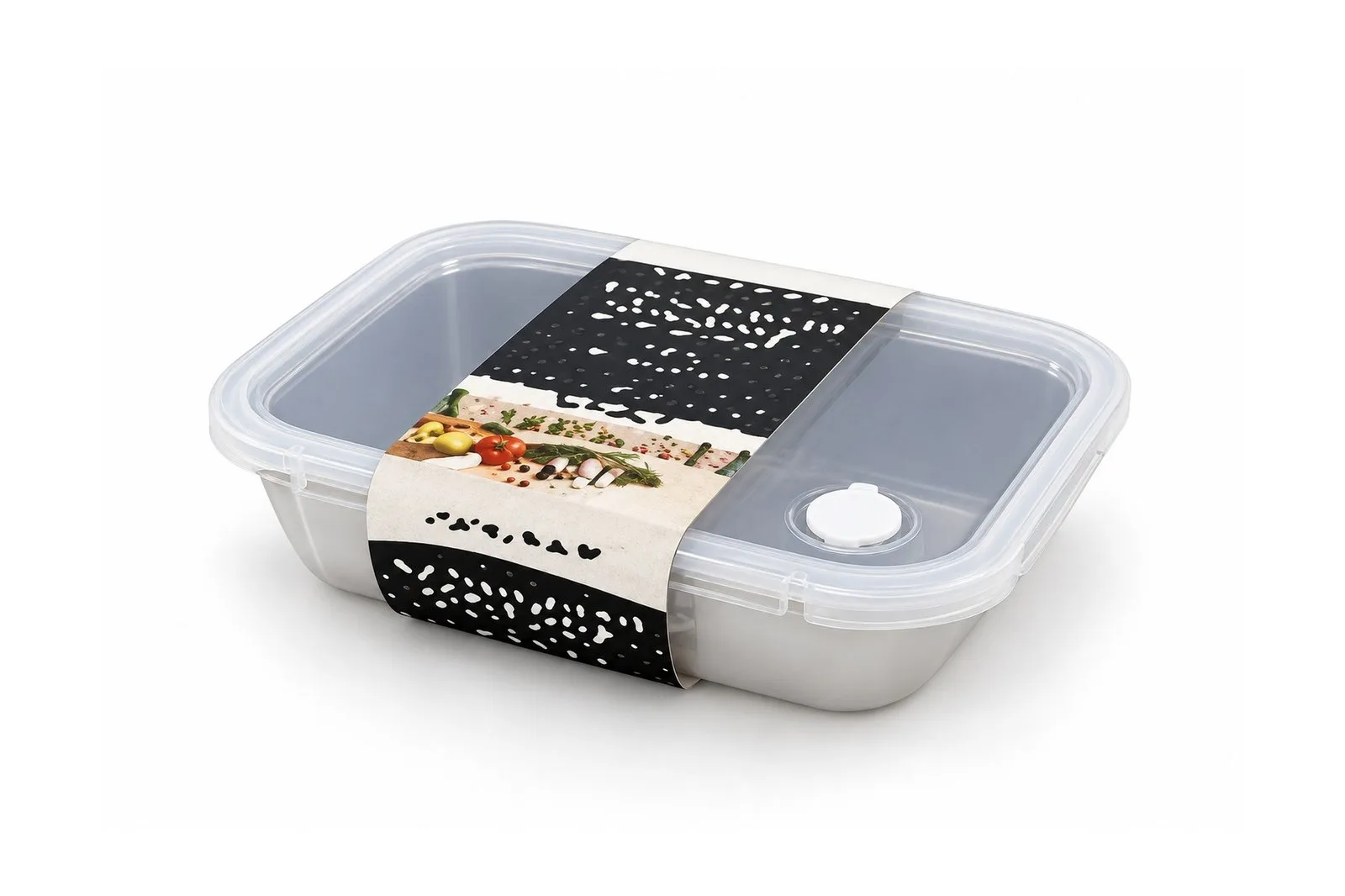 Stainless Steel 304 Food Container 1.2 L with Vented Lid