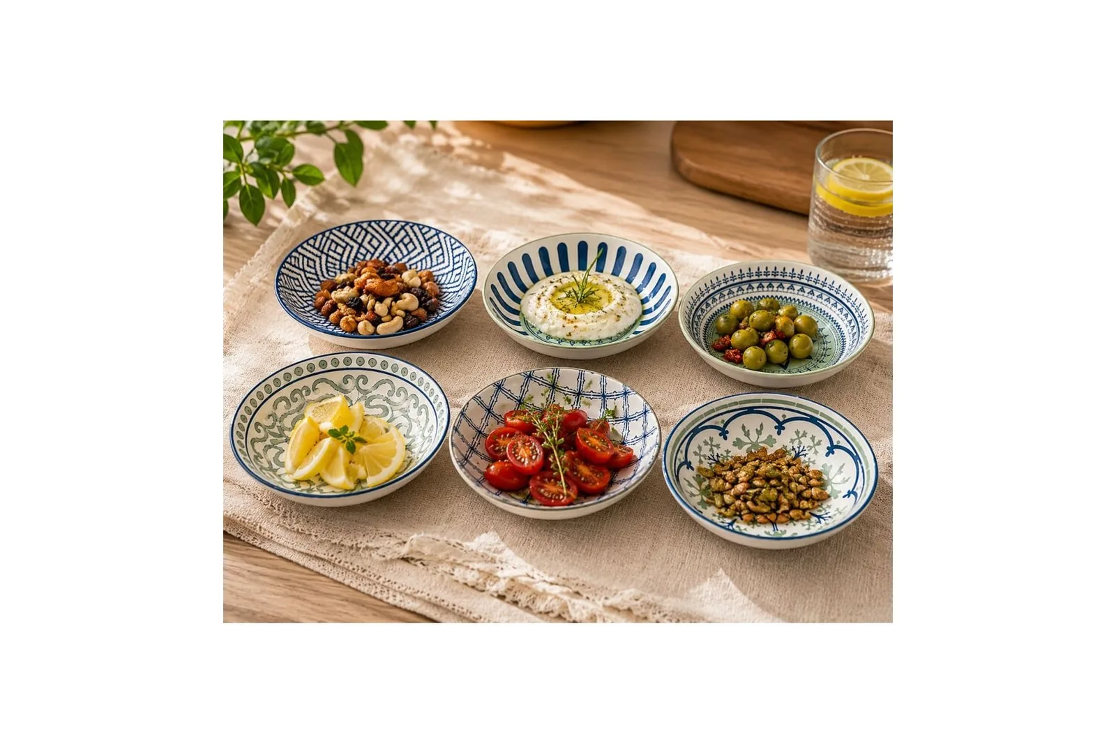 Porcelain Bohemian Side Dishes Set 6 Pcs