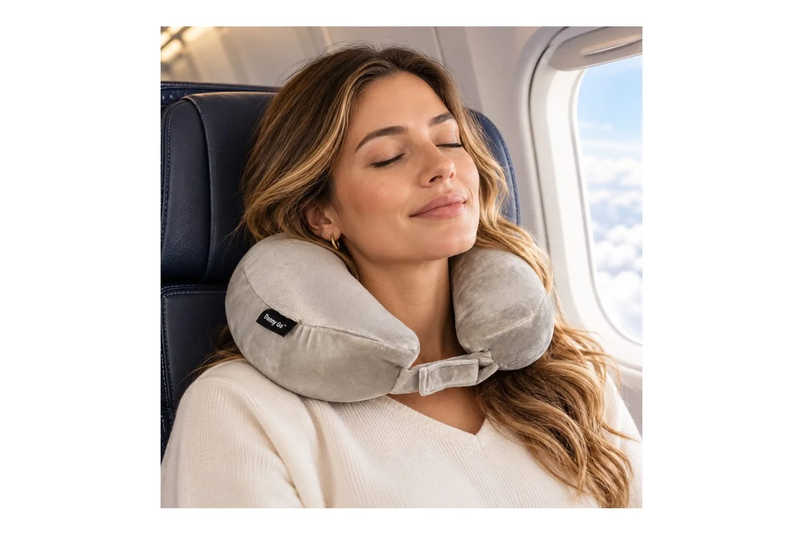Memory Foam Travel Neck Pillow Grey
