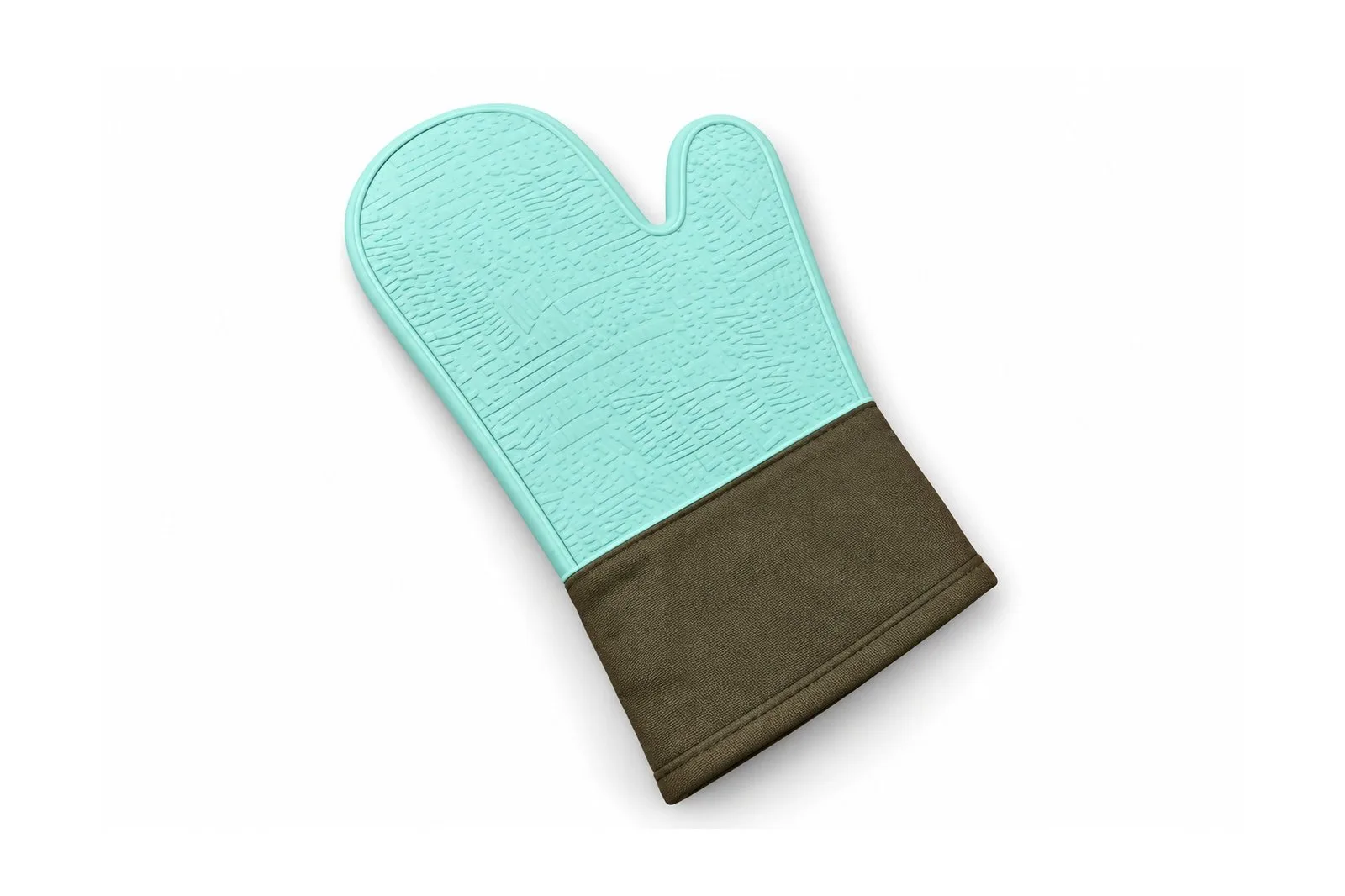 Silicone Oven Mitt with Cotton Cuff 30 cm – Mint Green