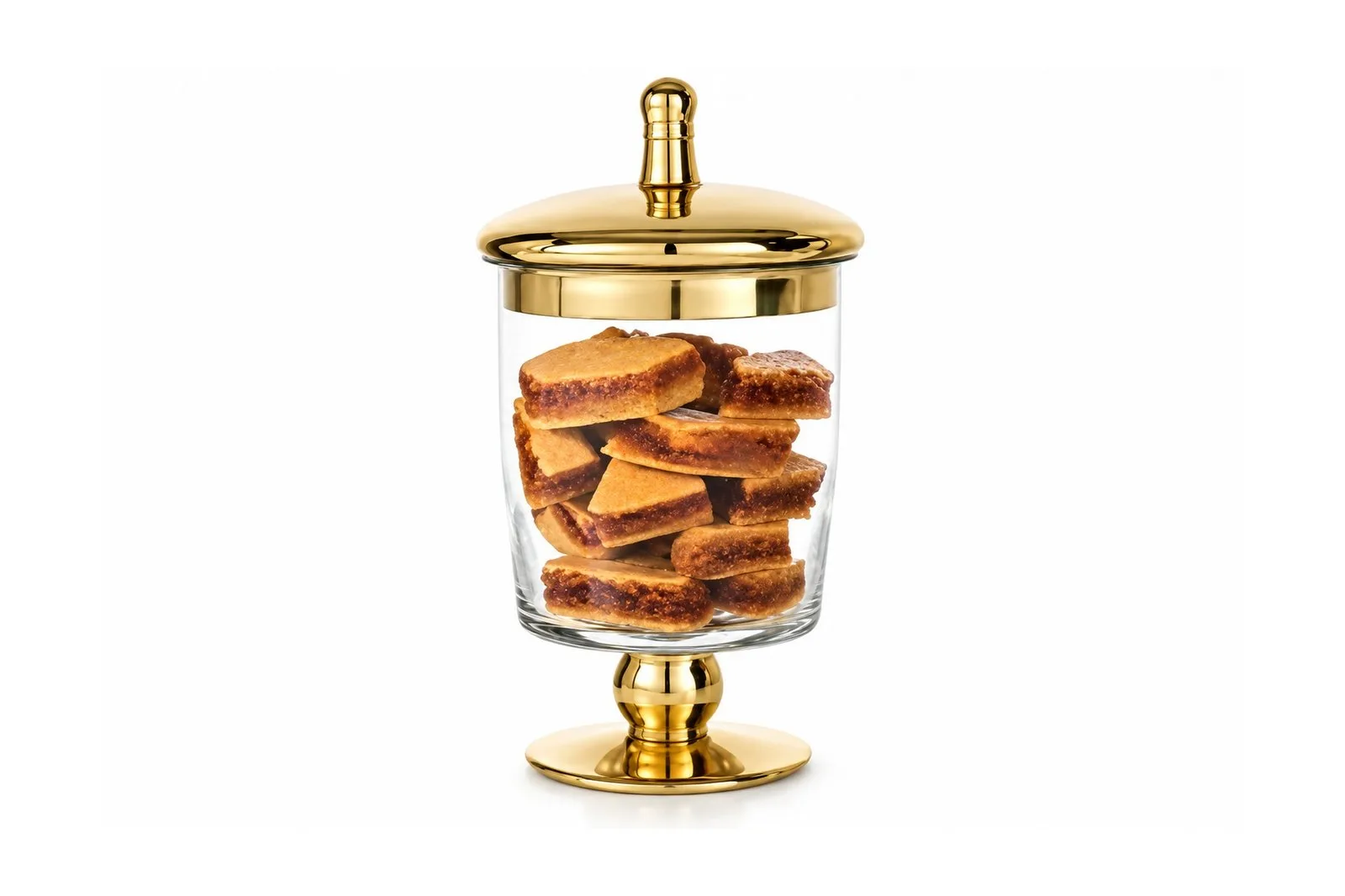 Glass Candy Jar with Gold Lid – Tall 24 cm