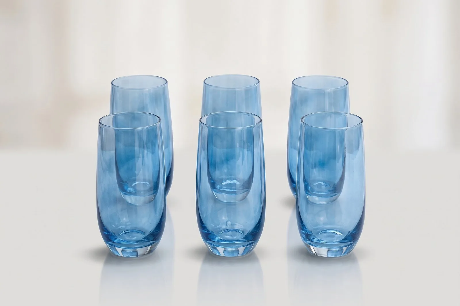 Glass Tumbler Set 6 Pcs 490 ml – Blue Highball