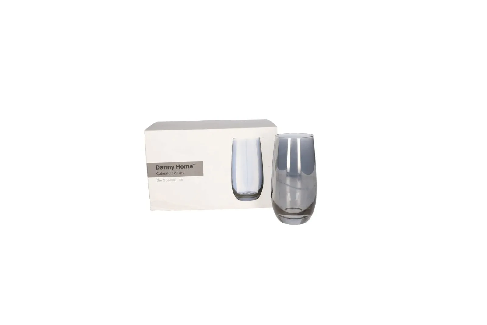 Tall Glass Tumblers Set Black 6 Pcs 490 ml