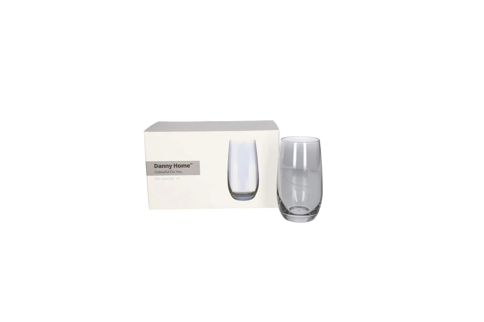 Tall Glass Tumblers Set Black 6 Pcs 410 ml