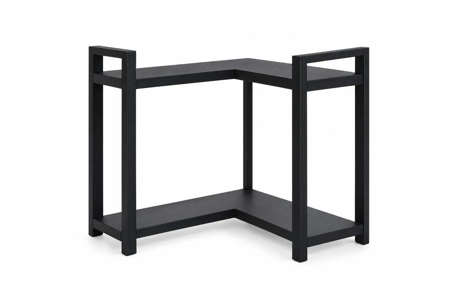 Iron Corner Shelf 2 Tiers 30 x 30 x 32 cm – Black