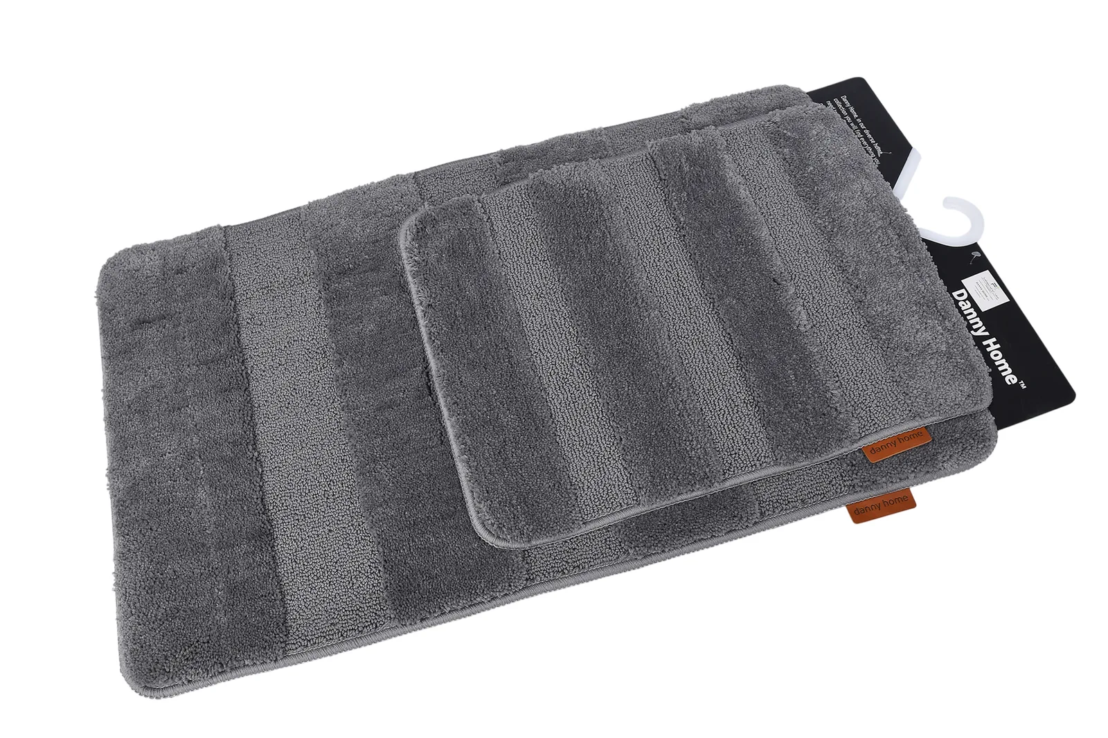 Non-Slip Mat Set 2 pcs 50 x 80 + 50 x 40 cm – Grey Striped