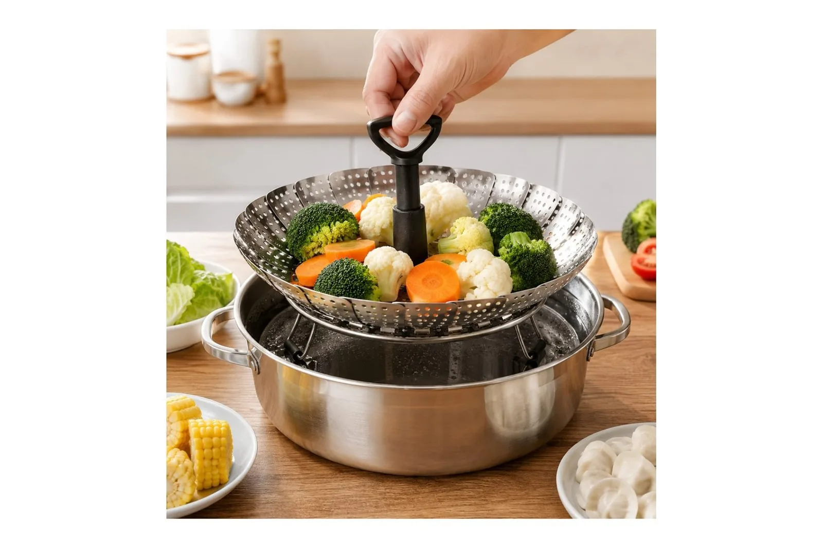 Stainless Steel Retractable Steamer Basket