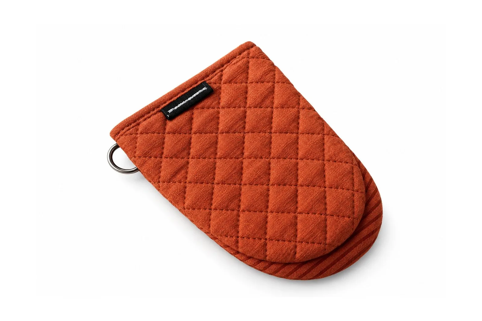 Quilted Cotton Mini Oven Mitts 2 pcs 25 cm – Rust Orange