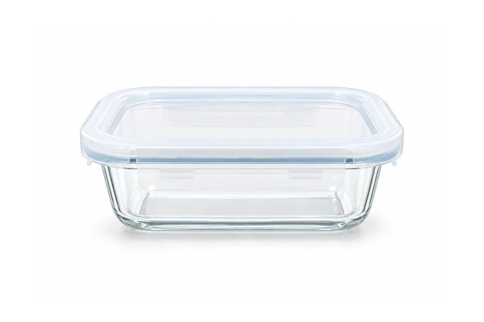 Rectangular Glass Food Container 630 ml – Clear Locking Lid