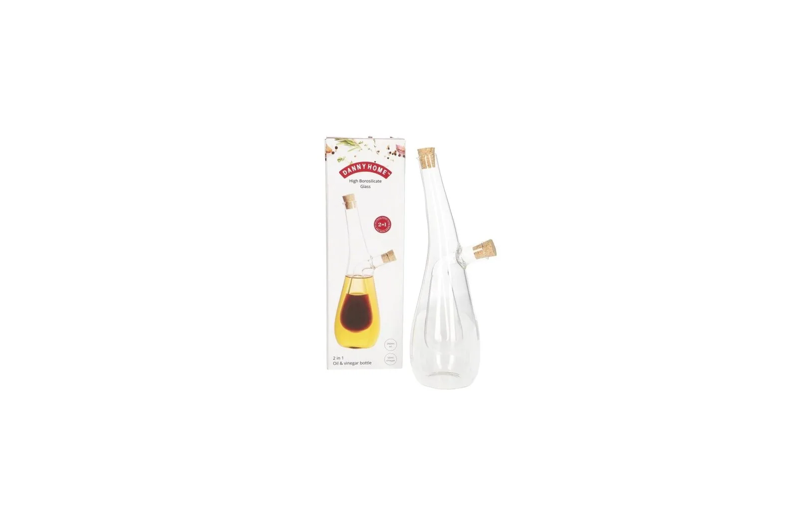 Glass 2 in 1 Oil and Vinegar Bottle 310 ml