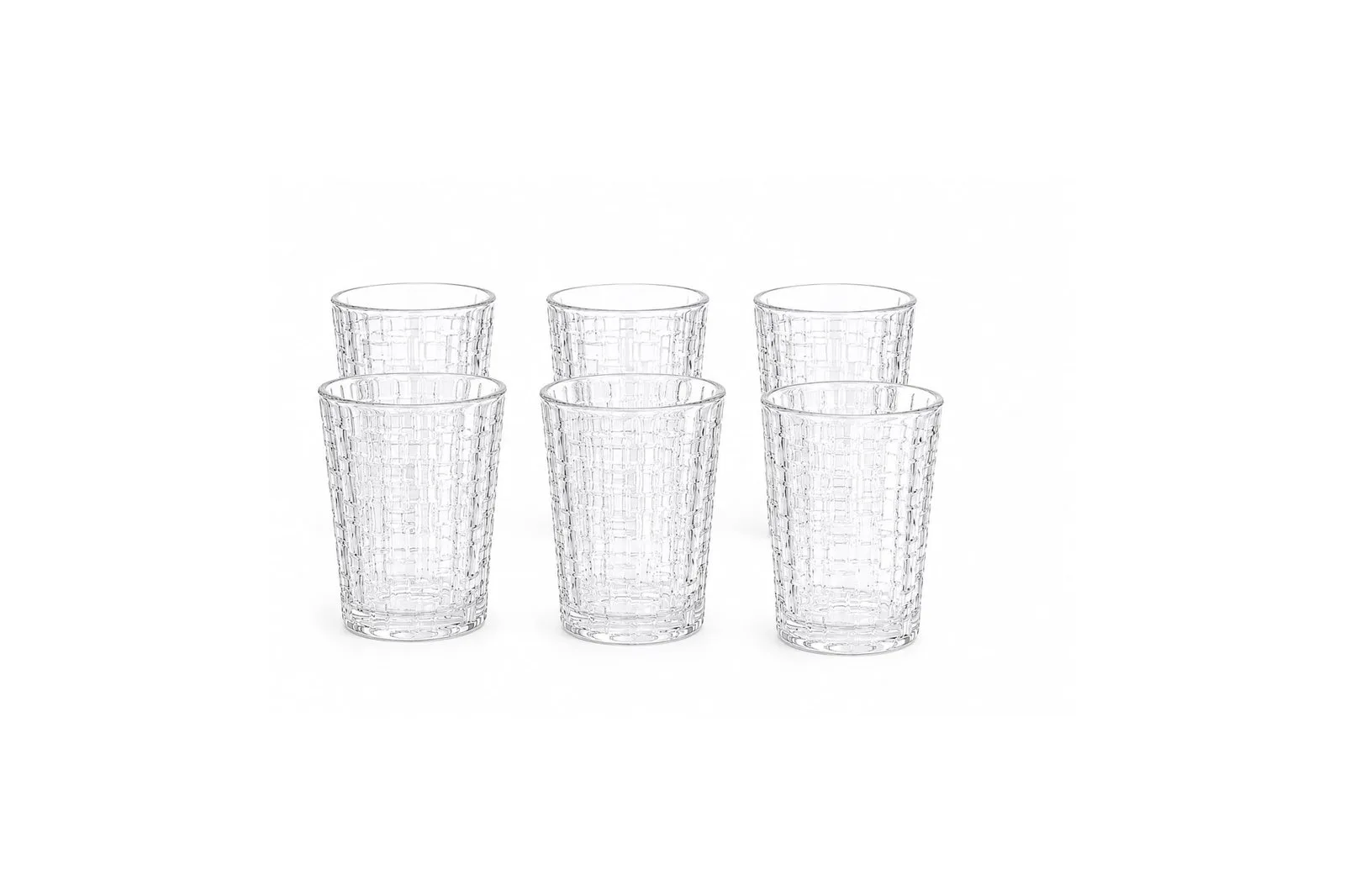 Textured Glass Tumblers Set 6 Pcs 400 ml