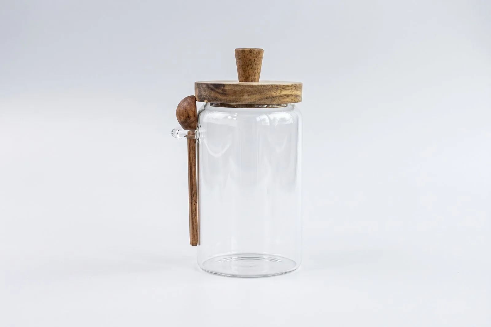 Glass Storage Jar with Acacia Wood Lid & Spoon 950 ml